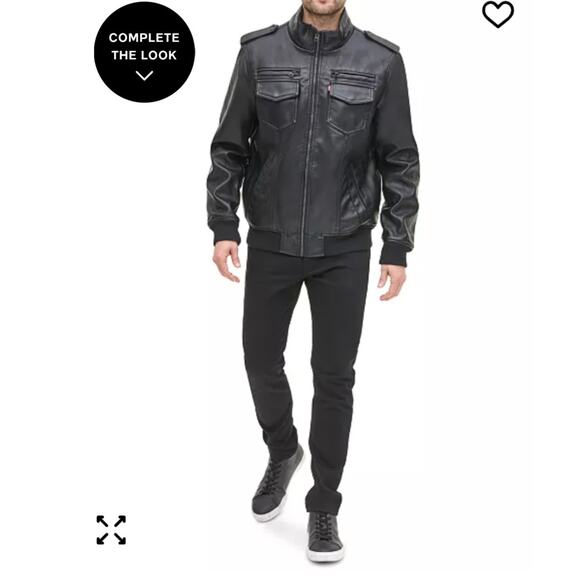 NWT Levi's Men's Sherpa Lined Faux Leather Aviator Bomber - Picture 8 of 16
